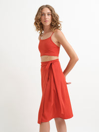 Power Wrap Skirt - Paprika